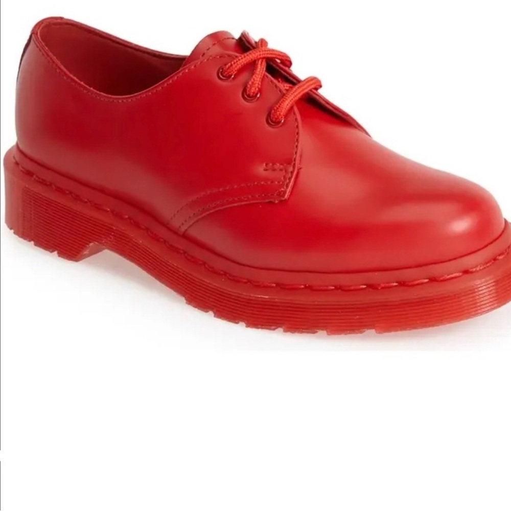 DR. MARTENS 1461 Mono RED Poppy Red 3 EYE Size 8